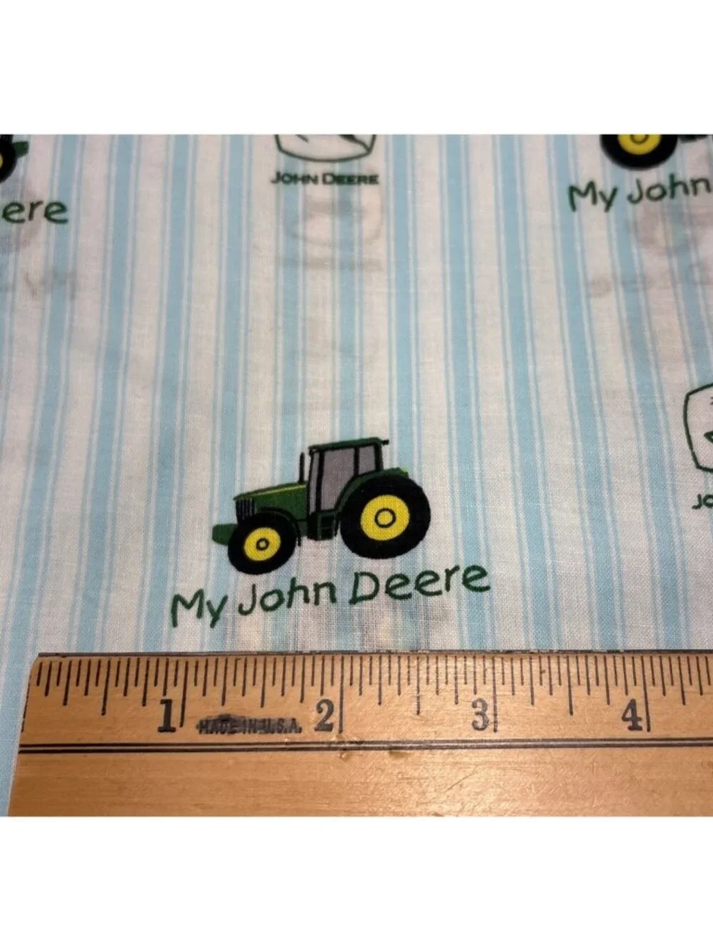 John Deere My Tractor Pattern Blue Cotton Fabric 1/2 yard x 44” Craft